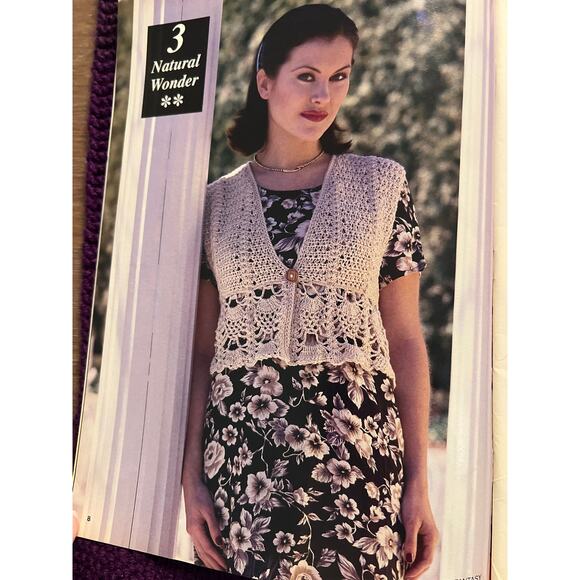 Crocheted fantasy pattern book 1998 sweater bag afgan - Picture 5 of 15